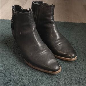 Cole Haan Black Heeled Boots with Side Zippers